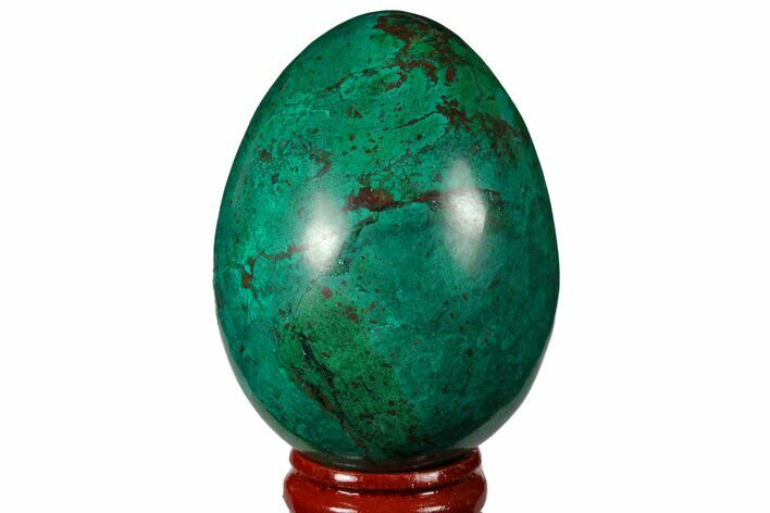 Polished Chrysocolla & Malachite Egg - Peru #133793